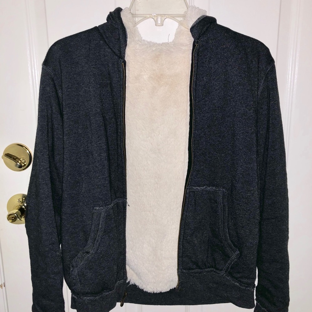 Grey Furry Sweatshirt